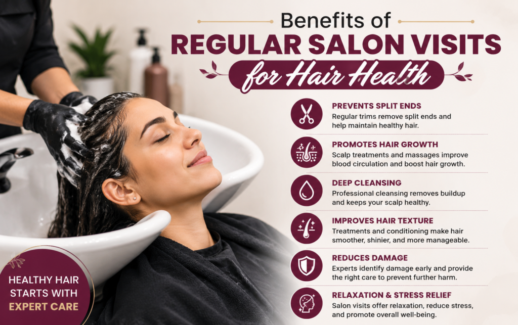 Regular Salon visits for healthy hair 